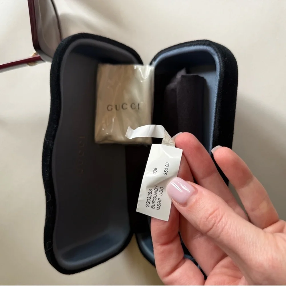Gucci Burgundy Square Oversized Sunglasses